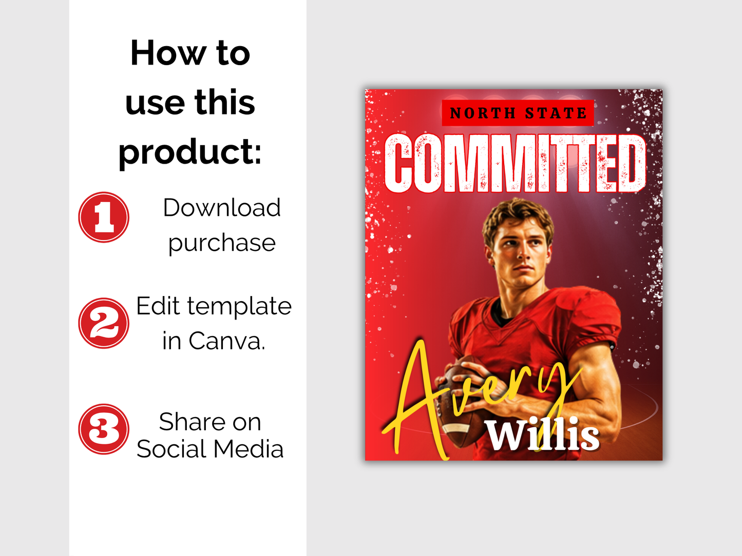 Football Committed Poster Template