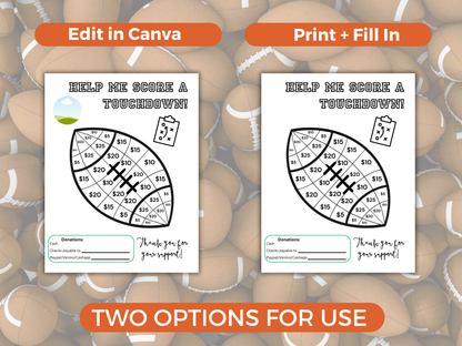 Editable Fill My Football Fundraiser Template