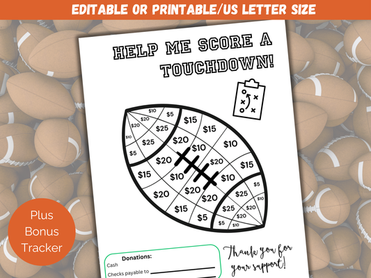 Editable Fill My Football Fundraiser Template