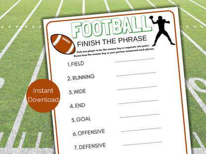 Football Finish The Phrase
