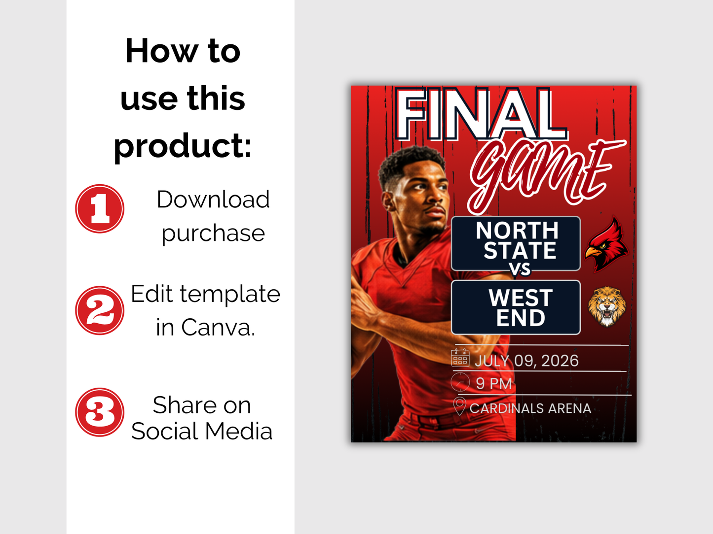 Football Game Day Social Media Template