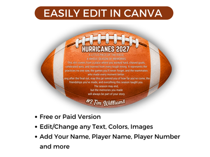 Editable Football Jar of Dirt Gift Tag