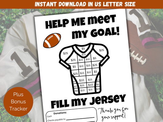 Fill My Football Jersey Fundraiser Template