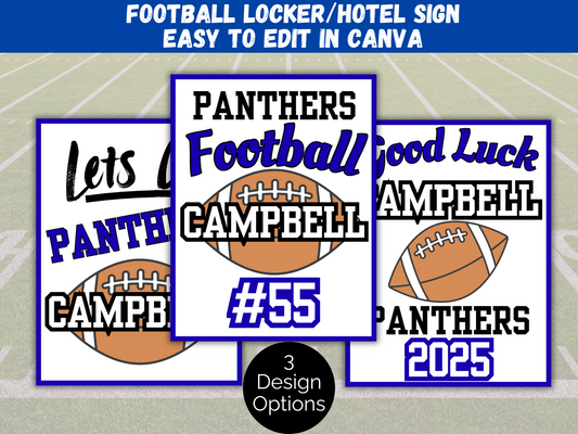 Editable Football Locker Sign Template