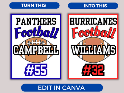 Editable Football Locker Sign Template
