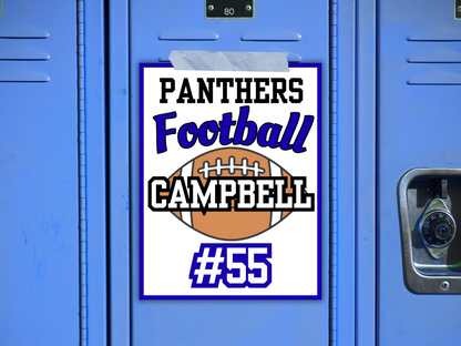 Editable Football Locker Sign Template