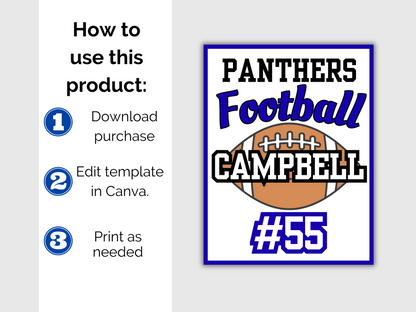Editable Football Locker Sign Template