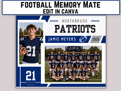 Editable Football Memory Mate Template