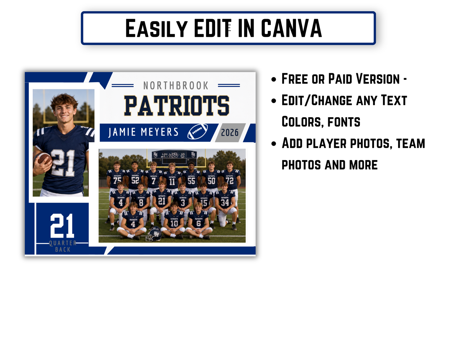 Editable Football Memory Mate Template