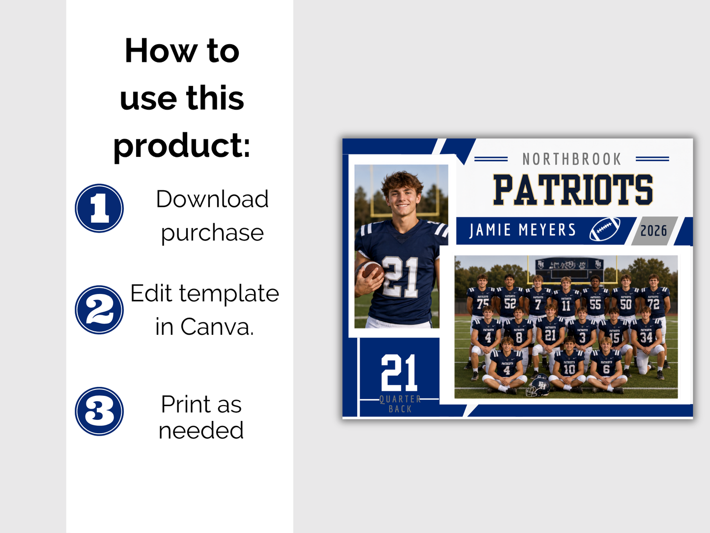 Editable Football Memory Mate Template