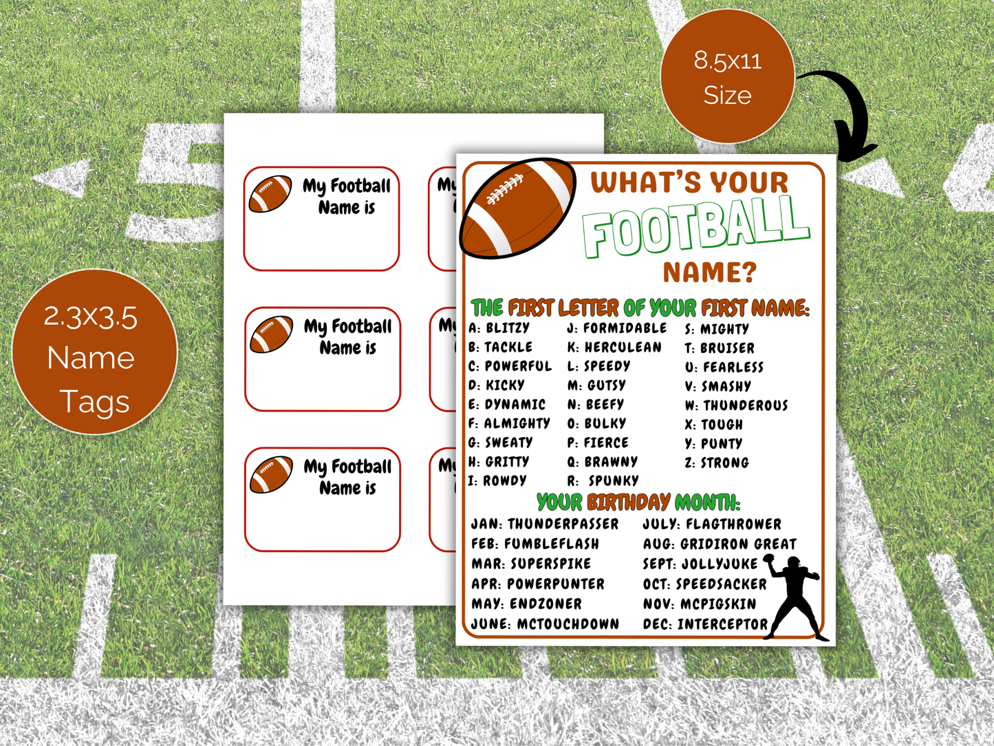 What's Your Football Name Game