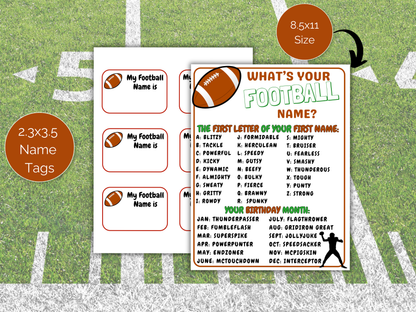 What's Your Football Name Game