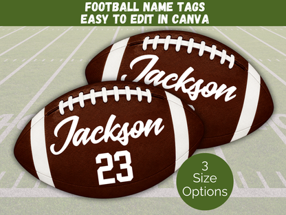 Editable Football Name Tags Template