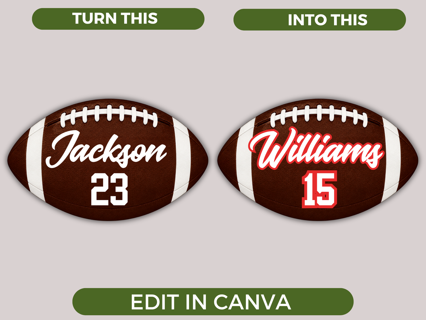 Editable Football Name Tags Template