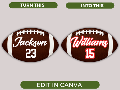 Editable Football Name Tags Template