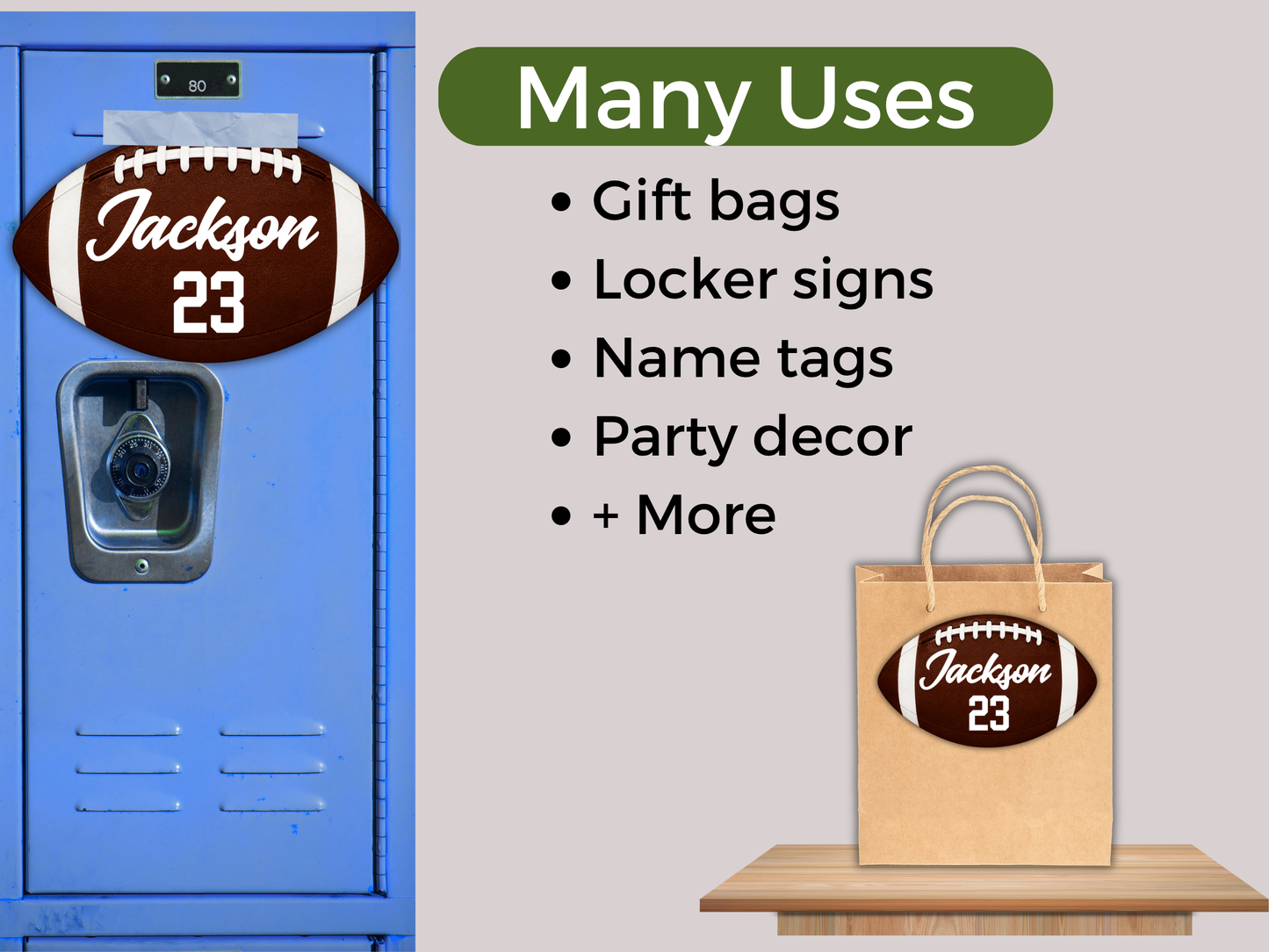 Editable Football Name Tags Template
