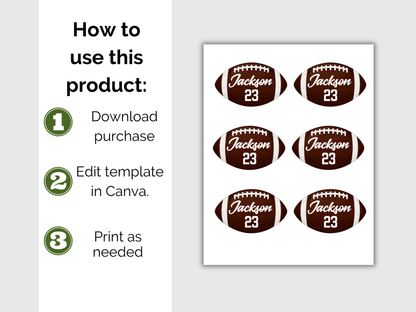 Editable Football Name Tags Template