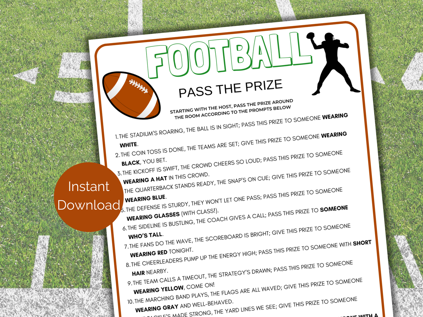 Football Pass The Prize