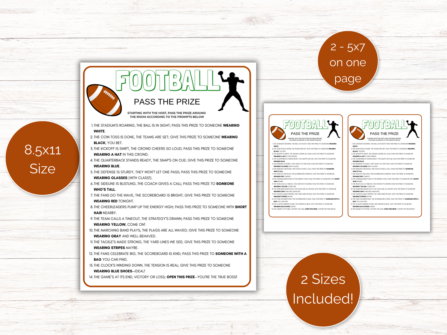 Football Pass The Prize