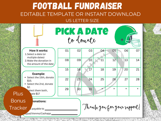 Editable Football Pick A Date