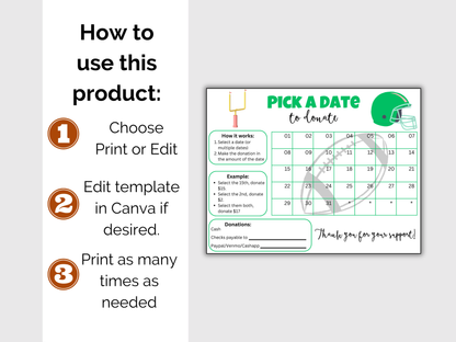 Editable Football Pick A Date