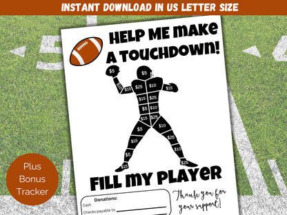 Fill My Football Player Fundraiser Template