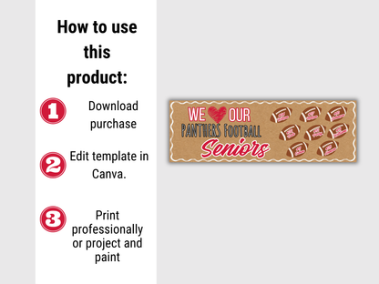 Editable Football Senior Brown Paper Banner