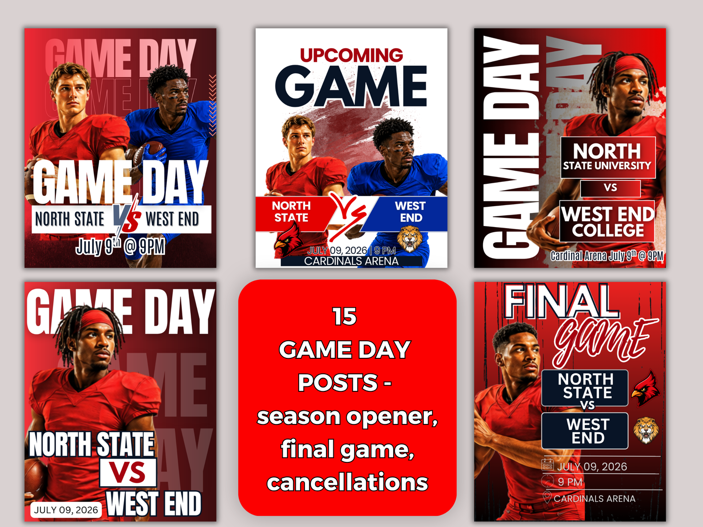 Football Social Media Templates Bundle