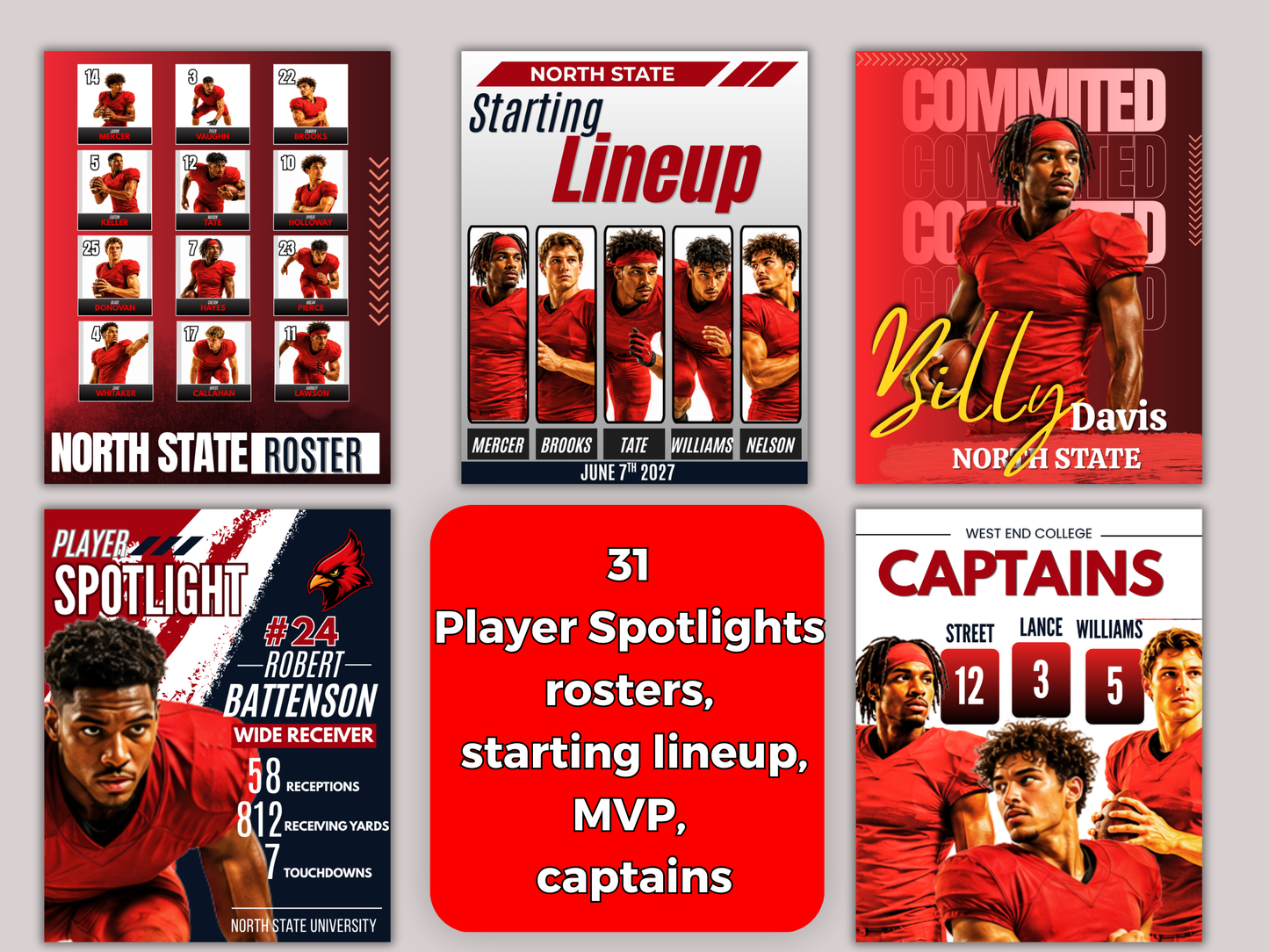 Football Social Media Templates Bundle
