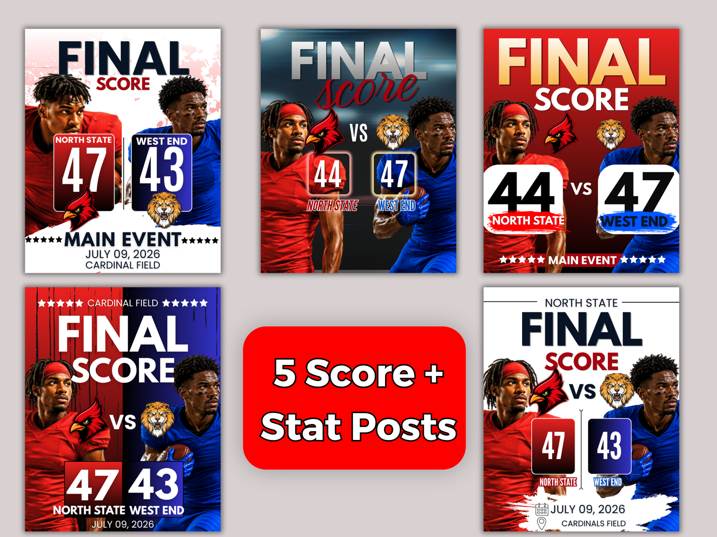 Football Social Media Templates Bundle