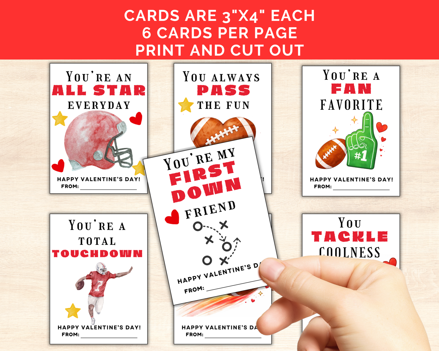 Football Valentine Cards