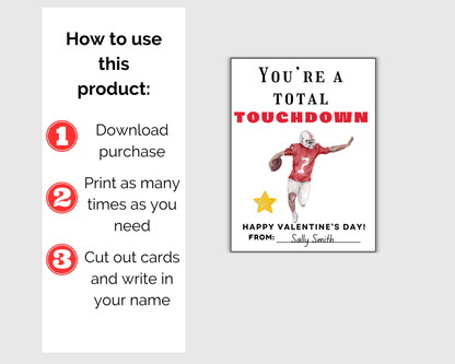 Football Valentine Cards