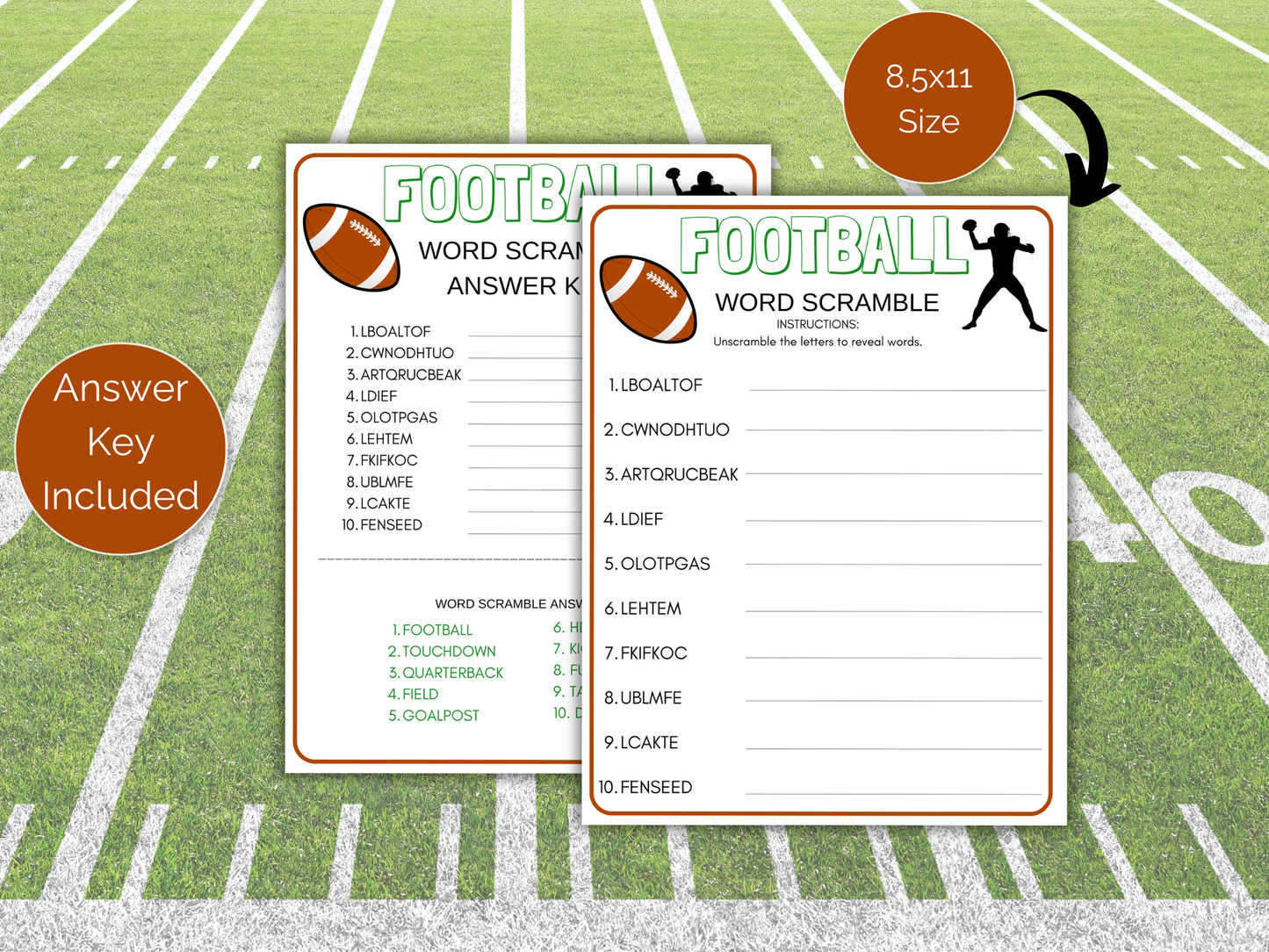 Football Word Scramble