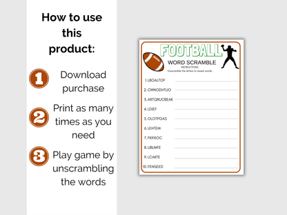 Football Word Scramble