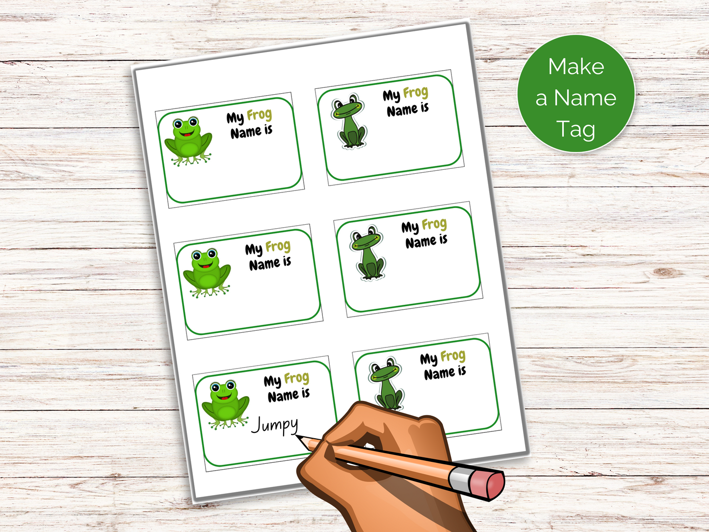 What's Your Frog Name Game + Name Tags