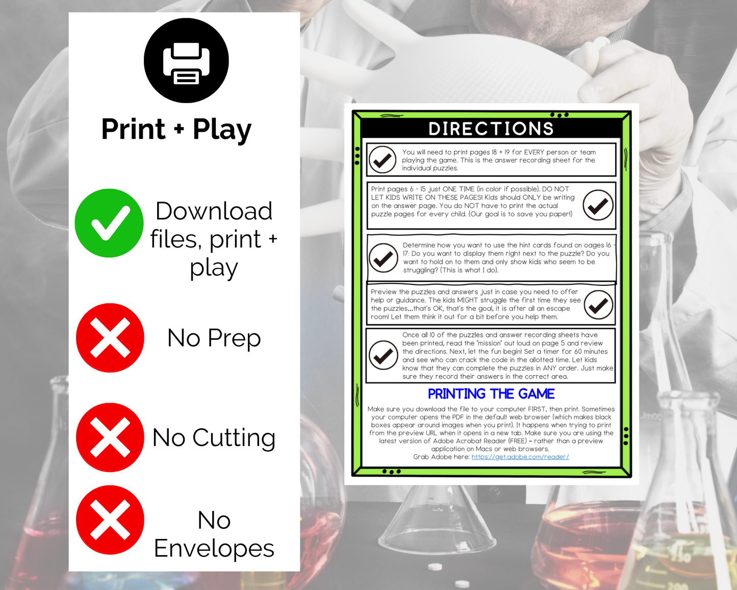 Mad Scientist Escape Room Game