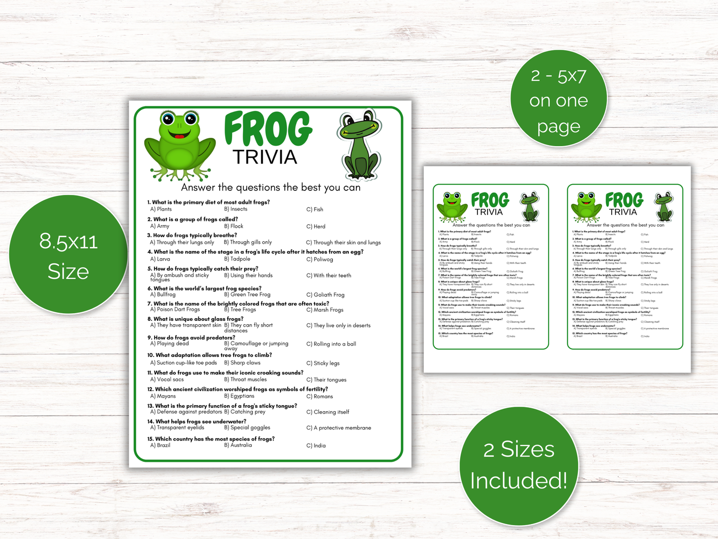 Frog Trivia Game