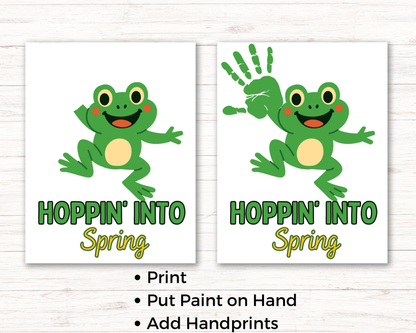 Frog Spring Handprint Art