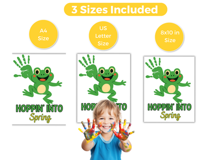 Frog Spring Handprint Art