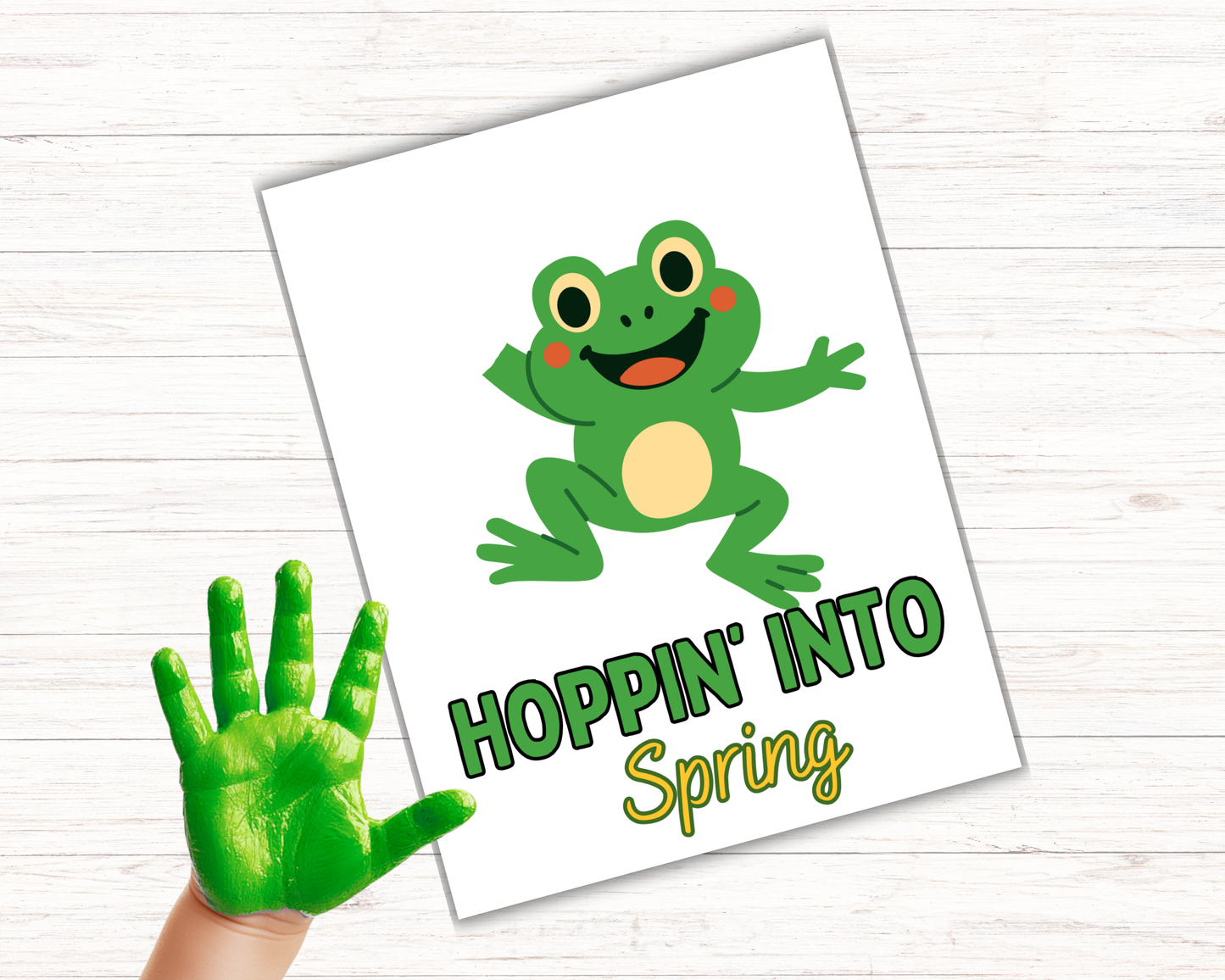 Frog Spring Handprint Art