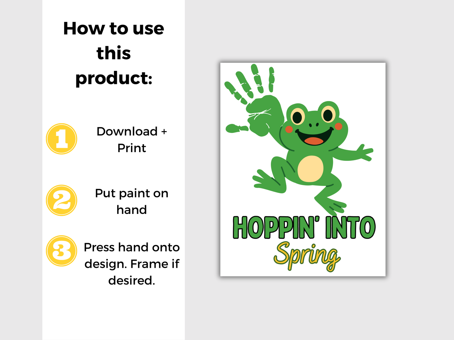 Frog Spring Handprint Art