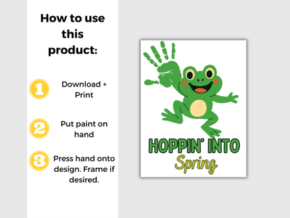 Frog Spring Handprint Art