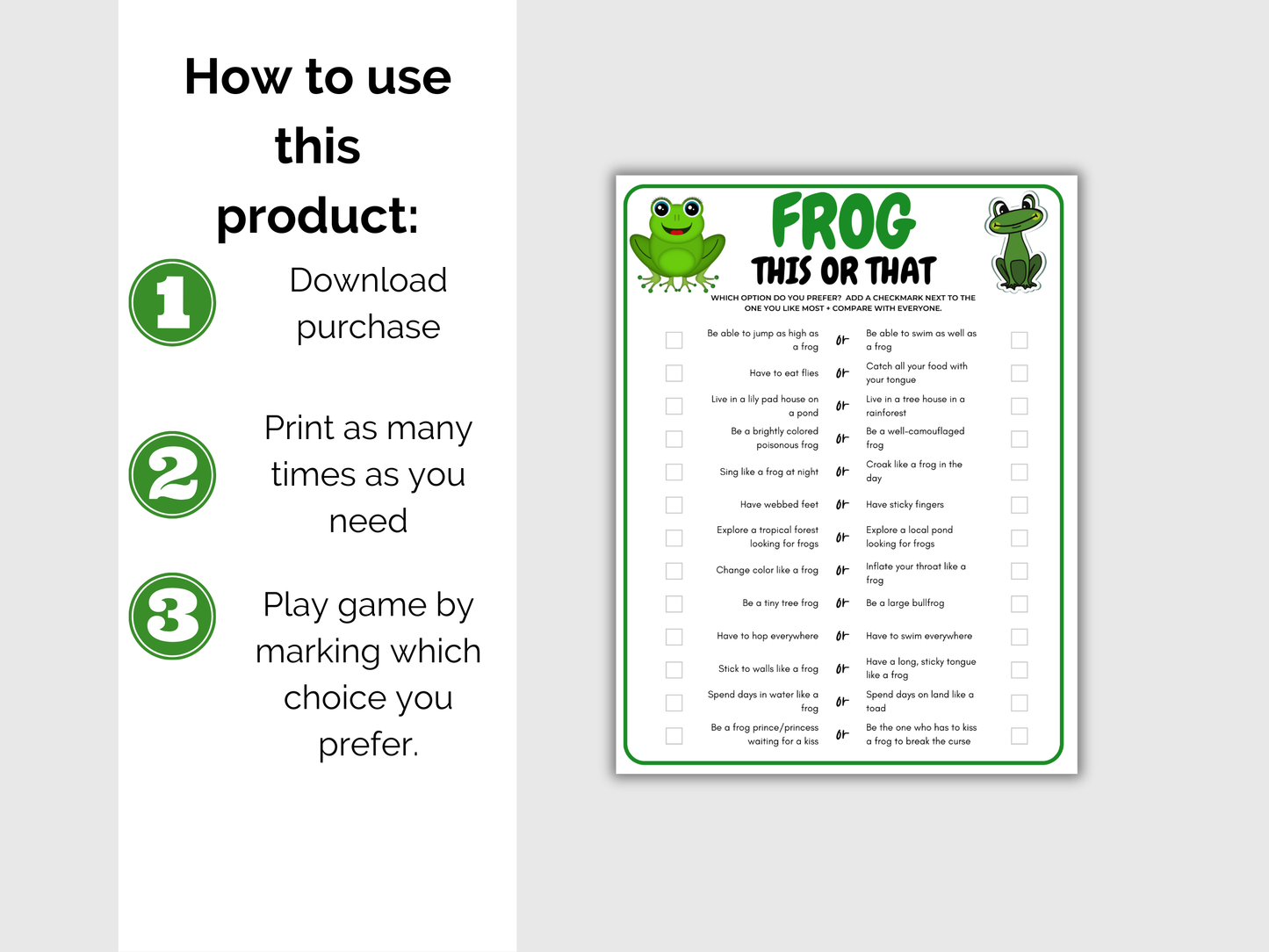 Frog This or That Game