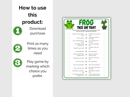 Frog This or That Game