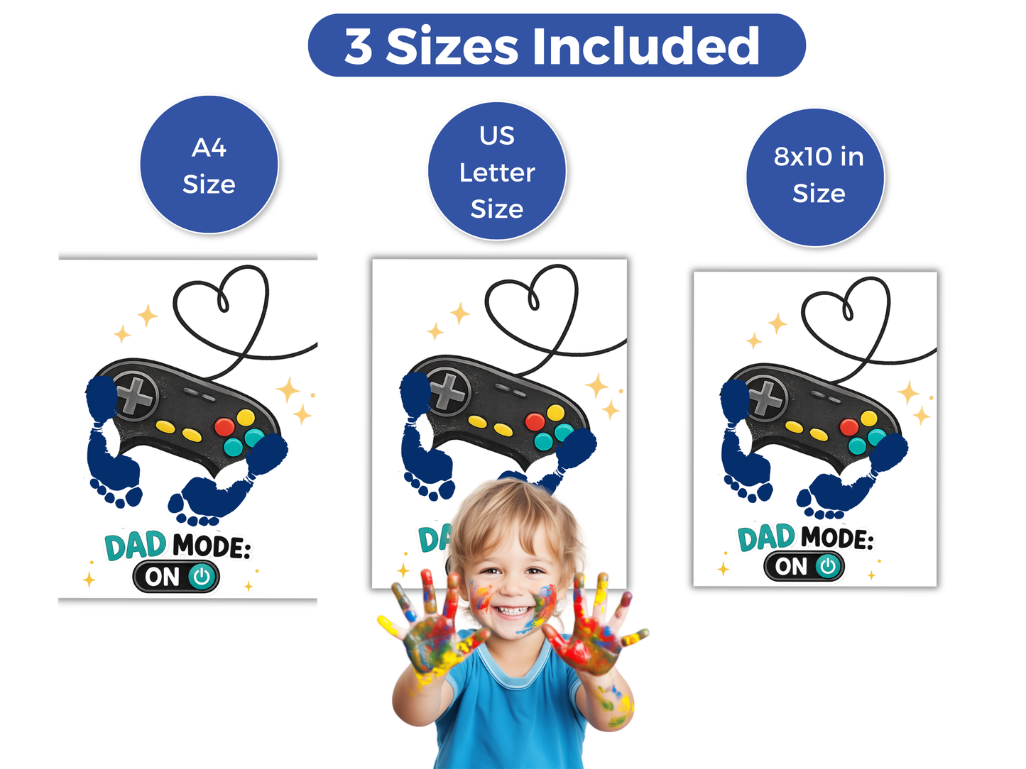 Gamer Dad Birthday Handprint Art