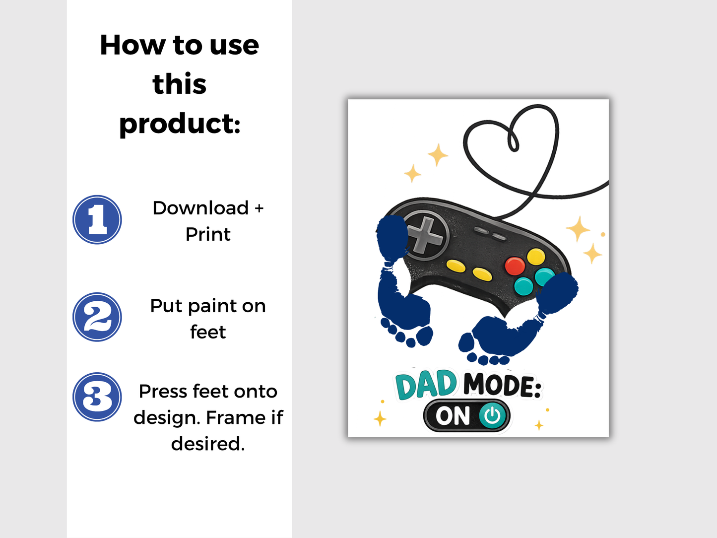 Gamer Dad Birthday Handprint Art