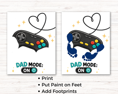 Gamer Dad Birthday Handprint Art