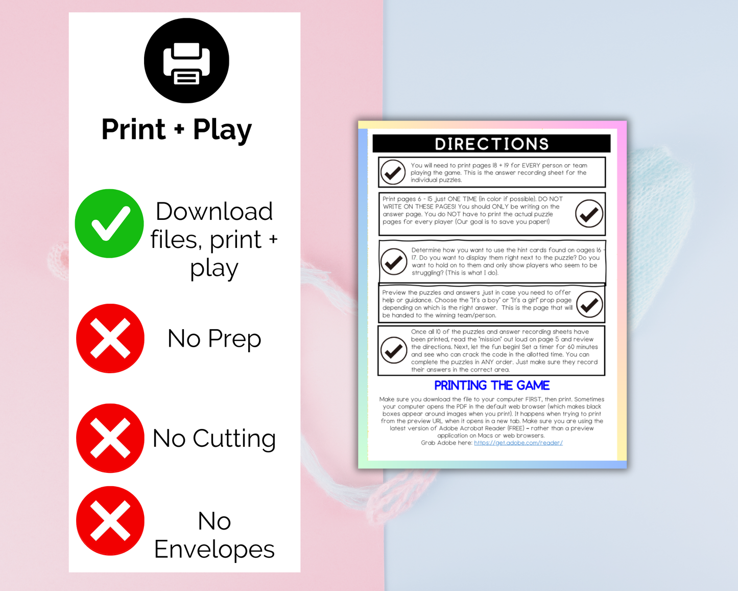 Gender Reveal Escape Room for Kids