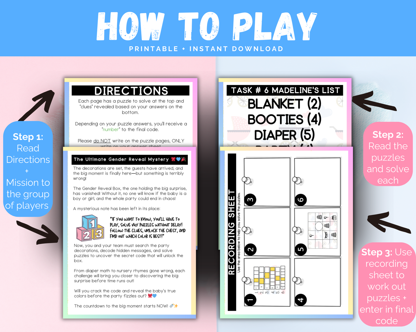 Gender Reveal Escape Room for Kids