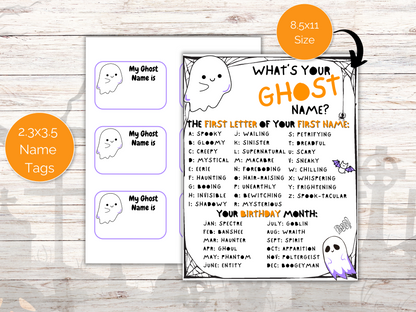 What's Your Ghost Name Game + Name Tags